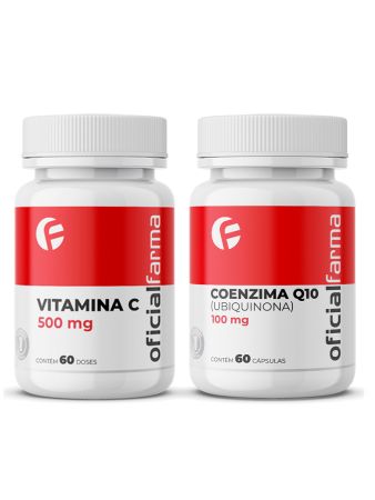 Coenzima Q10 100Mg 60 C&aacute;psulas + Vitamina C 500Mg 60 Doses