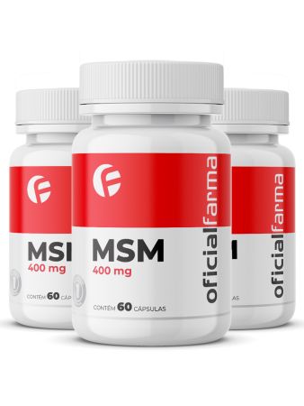 3 Msm Enxofre Org&acirc;nico 400Mg 60 C&aacute;psulas