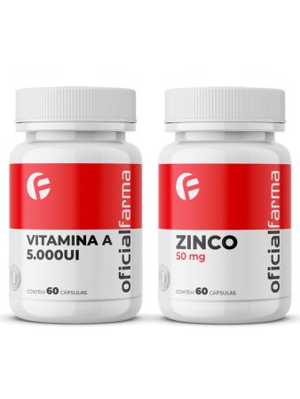 Vitamina A 5.000Ui 60 C&aacute;psulas + Zinco 50Mg 60 C&aacute;psulas